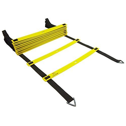 Wacces Adjustable Agility Ladder for Soccer, Speed, Football, Fitness with Carry Bag (8 Rungs - Yellow)