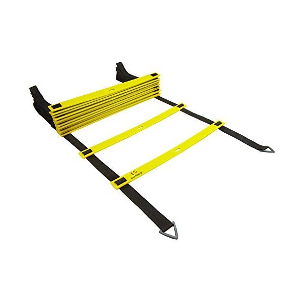 Wacces Adjustable Agility Ladder for Soccer, Speed, Football, Fitness with Carry Bag (8 Rungs - Yellow)