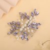 Teyglen Purple Rhinestone Wedding Hair Comb Bridal Pearl Crystal Hair Comb Hair Accessories for Bride Headpiece Hair Piece for Women (Purple)