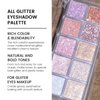 KYDA 10 Colors All Glitter Eyeshadow Palette, Sparkling Sequin Eyeshadow, Shiny Pearl Powder Eye Shadow, Multicolor Glitters Eyes Makeup, Pink Glitters Eyeshadsow Palette, Glitter Eyes Color