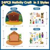 JUESMOS 24PCS Make a Nativity Scene Sticker Craft Kit Ornament Nativity Crafts Religious DIY Nativity Crafts for Kids Christmas Craft Set for Sunday School Classroom Christmas Party Favor Games Supply