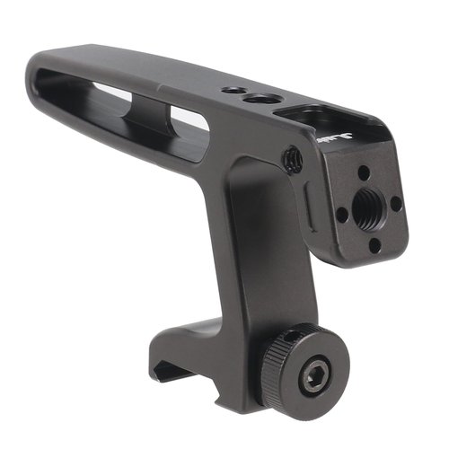 FocusFoto Mini Top Handle with two 1/4"-20 Screws Thread Lock Mount for Lightweight Vlogging Cameras, Camera Cage Rig, Top/Side Hand Grip with Cold Shoe& 1/4"-20 & 3/8"-16 Locating Holes for Arri Type