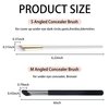 Angled Foundation Brush & Mini Concealer Blending Brush Nose Contour Brush, Under Eye Concealer Brush, Bronzer Highlighting Brush, Shadow Brush, Premium Synthetic Eye Makeup Brushes for Face (4Pcs)