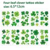 10PCS St. Patrick's Day Face Tattoos for Kids Shamrock Patterned Tattoos Irish Clover Watercolour Makeup Tattoo Stickers Fake Tattoos for Saint Patricks Day Party Supplies
