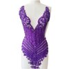 Handmade Stones Beads Bling Bright Crystal Patches Sew on Rhinestones Bodice lace Applique Accessories for Weding Dress Decorations (Purple)