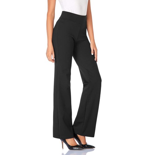 Tapata Women's 30'' High Waist Stretchy Bootcut Dress Pants Tall, Petite, Regular for Office Business Casual Black,L