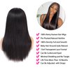 13x4 Lace Front Human Hair Wigs (18inch,180% Density) Brazilian Remy Straight Natural Color Wigs For Black Women Pre plucked Transparent Glueless Lace Wig With Baby Hair