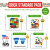 Brick Party Supplies Packs (100 Pieces for 16 Guests) - Building Block Party Supplies, Gamer Birthday Decorations, Gamer Party Supplies , Blocks Party Decor, Brick Birthday, Blue Orchards