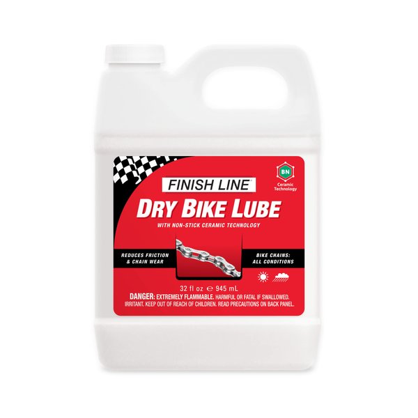 Finish Line DRY Teflon Bicycle Chain Lube, 32-Ounce Quart Jug
