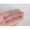 Extra tiny small silver metal slim celtic alligator hair clip for fine thin hair (Clip quantity: 2 clips)