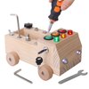 SHIERDU LED Lights Busy Screw car, Wooden Montessori Screwdriver Board for Children, fine Motor Skills Toys for Toddlers, Light Switch Autistic Sensory Toys, Gifts for Boys and Girls Over 3 Years Old