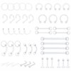 ZUYASSNEI 48pcs Clear Piercing Retainers Bioflex Nose Tongue Belly nipple rings Plastic Earings Eyebrow Cartilage Tragus Lip Septum Hoop Nose Stud Industrial Bar Piercing Jewelry For Surgery.