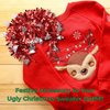 Needzo Red Christmas Tinsel Headband, Festive Xmas Hair Accessory, Ugly Sweater Party Supplies, One Size Fits Most, 11 x 9.75 Inches