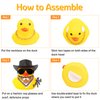 wonuu Car Rubber Duck Ornament Cool Car Accessories Duck Car Dashboard Decoration Special Prop Cowboy Hat Necklace, AK47