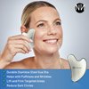 Stainless Steel Gua Sha - Metal Gua Sha Facial Tool. Firm Face Muscles, Reduce Puffiness, Facial Tension, Helps Lymphatic Drainage. GuaSha Beauty Tool for Body Neck Eyes. Massager with Travel Pouch