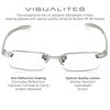 Visualites 1 Crystal 3.50 Power Lightweight Rimless Reading Glasses For Men and Women