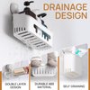 LEVERLOC Shower Caddy Suction Cup Set Shower Shelf Shower Basket NO-Drilling Removable Suction Shower Organizer Powerful Waterproof Bathroom Caddy Organizer