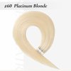 Hyssiet Tape In Hair Extensions Real Human Hair Silky Straight Invisible 22 Inch Platinum Blonde 20Pcs 50G Tape Cabello Humano Extensiones
