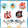9 Pieces Pirate Ship Foil Balloons Halloween 18 Inch Round Pirate Foil Balloons Ocean Animals Shark Foil Balloons Skeleton Squid Pattern Balloon for Birthday Party Supplies Decoration