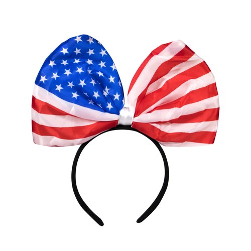 Windy City Novelties - LED USA Flag Headband Bow | 4th of July Party Supplies, Memorial Day Weekend Party Favors, Patriotic Party Decorations and Accessories, for Kids and Children