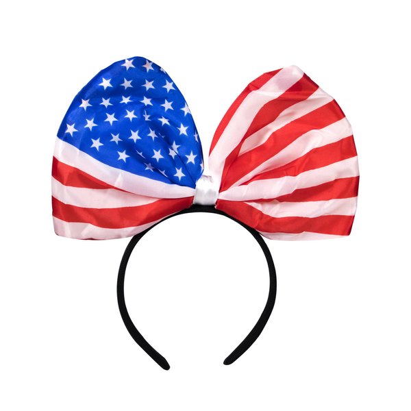 Windy City Novelties - LED USA Flag Headband Bow | 4th of July Party Supplies, Memorial Day Weekend Party Favors, Patriotic Party Decorations and Accessories, for Kids and Children