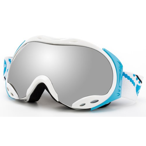 Cloud 9 - Women Snow Ski Goggles Japan Air Adult Anti-Fog Double Dual Lens UV Protection Wide Angle Mirrored Lens Snowboarding Ski Goggles in Blue/White (1 Pair Only, Choose Your Color)