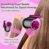 AFDD Round Volumizing Brush and Anti-Flight Flyaway Attachment for Dyson Airwrap Styler HS01/HS05, Hair Smoothing Drying Volumizer Styling Kit Attachment Compatible with Airwrap(Rose)