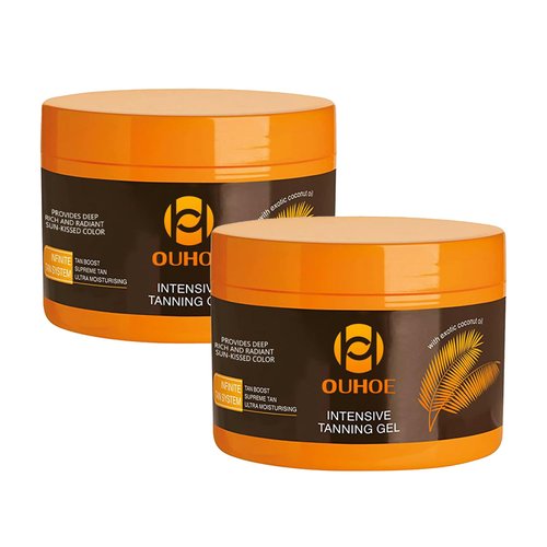 Luxury Intensive Tanning Gel, Natural Tanning Accelerator Cream Gel, Tanning Gel for Outdoor Sun, Tanning Butter for Outdoor Sunbath, 150 ml / 5 oz (2 PCS)