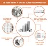 360 Pcs 25 Size Set Screw Assortment Kit Metric & SAE Allen Set Screws for Bathroom Fixture 304 Stainless Steel Internal Hex Drive Cup-Point for Door Knob, Faucets(M3-M8, 1/8"-40 to 5/16"-18)