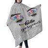 Carwayii Barber Cape Hello Butterflies Gorgeous Silvery Glitters Salon Hair Cut Apron Barbershop Kits For Women 55''X66''
