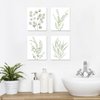 Erctoo Botanical Plant Canvas Wall Art, Framed Boho Wall Decor for Bathroom, Minimalist Aesthetic Bedroom Wall Art, Sage Green Eucalyptus Leaf Prints for Office, Set of 4PCS, 8”X10”