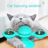 ULVEOL Windmill Cat Toy Turntable Interactive Cat String Toys with Suction Cup - Wall Mount Funny Cats Spinner with Rotatory Toy Ball - Spinning Cat Toy for Indoor - Catnip and Fidget Toys