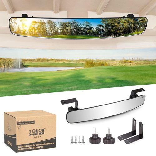 10L0L Golf Cart Rear View Mirror,Universal Golf Cart Mirrors"16.5" Extra Wide 180 Degree Panoramic Rear View Mirror for Yamaha EZGO Club Car