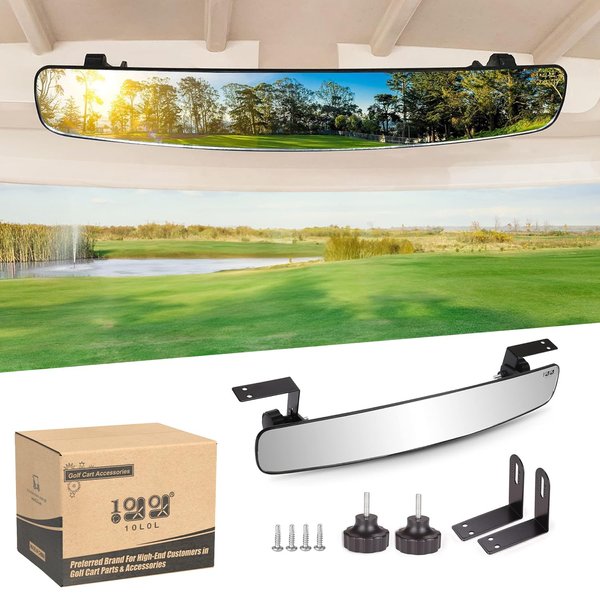 10L0L Golf Cart Rear View Mirror,Universal Golf Cart Mirrors"16.5" Extra Wide 180 Degree Panoramic Rear View Mirror for Yamaha EZGO Club Car