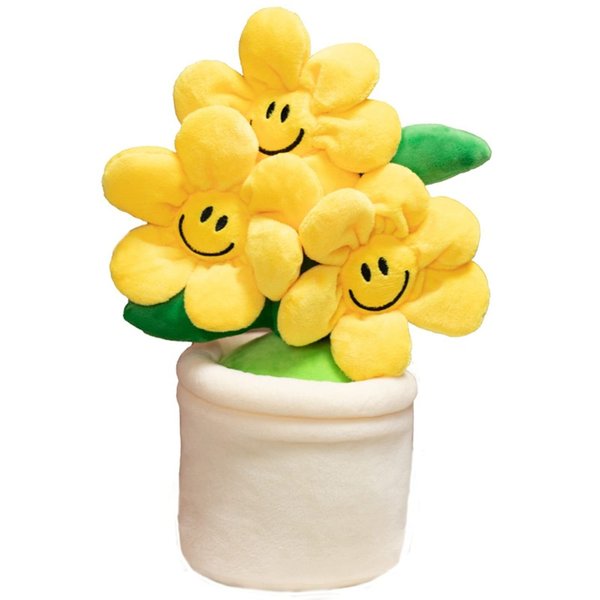 XIYUAN 11.8" Succulent Plant Plush, Stuffed Flower Pot Plushie, Stuffed Plants Plush Toy - for Furniture Decoration Sofa Table top Toy Throw Pillow (Yellow)