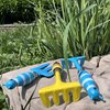 Kids Gardening Tool Sets Strip Bee Handle, 6 Pieces (Blue+ Yellow), Kids Garden Tool Set Kids Shovel Set, Beach Shovel Sandbox Play Tool and Toy, Sand Shovel and Graden Hand Tool