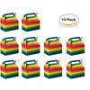 Hammont Paper Treat Boxes - (10 Pack) - Party Favors Treat Container Cookie Boxes Cute Designs Perfect for Parties and Celebrations 6.25" x 3.75" x 3.5" (Brick Toy)