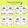 Coridy 4pcs Halloween Face Fake Stickers Cute Ghost Bat Spider Moon Temporary Tattoo Kit Cute Cartoon Makeup Set for women
