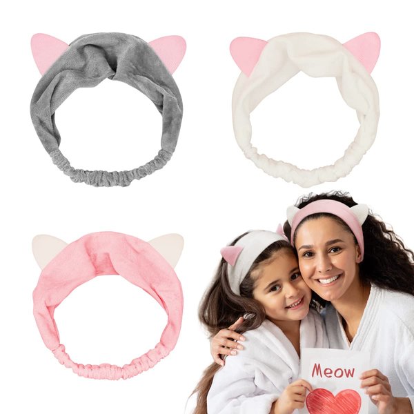Dreamlover Face Wash Headbands, Gift for Teen Girl, Sleep Over Essentials, Stocking Stuffers, Christmas Gifts for Women, 3 Pieces