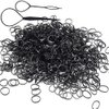 2000 PCS Hair Bands, Black Elastic Hair Band, Mini Hair Rubbers Ties for Girls Ponytail Hair Accessories, Soft Elastic Bands Non-Slip Small Hair Tie, with 2 PCS Topsy Tail Hair Tools.