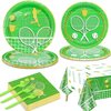 Tennis Party Supplies for 20 Guests, Disposable Tableware Set Includes Tennis Plates, Napkins, Forks, Tennis Tablecloth for Men Women Kids Tennis Birthday Party Decor, Sports Themed Party Supplies