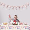 Baseball 1st Birthday Party Supplies for 20 Guests, Disposable Tableware Set includes Rookie of The Year Paper Plates, Tablecloth, Napkins and Forks for Boys Baby First Baseball Party Decorations