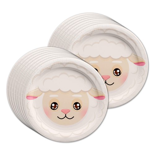 Sheep Birthday Party Supplies Set Plates Napkins Cups Tableware Kit for 16