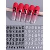 Letter Nail Art Stickers Black White Alphabet Old English Character Stickers Self-Adhesive DIY Nail Decals Retro Gothic Nail Stickers for Nail Art Big Letter Nail Art Design Cute Nail Decals 4PCS