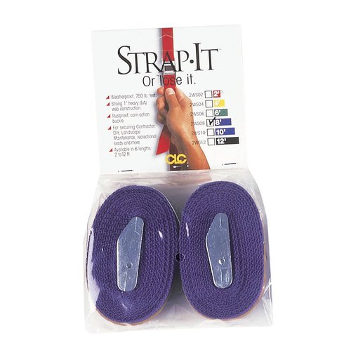 CLC Custom Leathercraft 2WS08 Strap-It Web Tie Down Straps, Purple, 8-Foot, 2-Pack