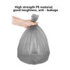 5 Rolls Small Trash Garbage Bags, 4 Gallon Strong Thin Material Disposable Kitchen Garbage Bags, Durable Plastic Trash Bags for Office Home Bedroom Garden Waste Bin, 100 Counts (Silver)