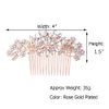 Hapibuy Rose Gold Wedding Hair Comb Pearl Crystal Bridal Hair Accessories For Bride and Bridesmaid