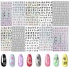 EBANKU Nail Letter Stickers 10 Sheets Nail Art Stickers for Gel Nails 5colors Self-Adhesive Old English Words Alphabet Nail Decals