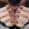 CoolNail Red Wine False Nails Tips Solid Color Square Full Cover Nail Tips Artificial False Fake Nails DIY Salon