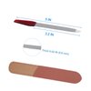 3 Pack Metal Nail File with Sharp Pointed Tip and Leather Sheath Case for Natural Nails, 5 Inches Fingernail Files Stainless Steel Manicure Double Sided Sapphire Grit Nail Filer Silver Brown